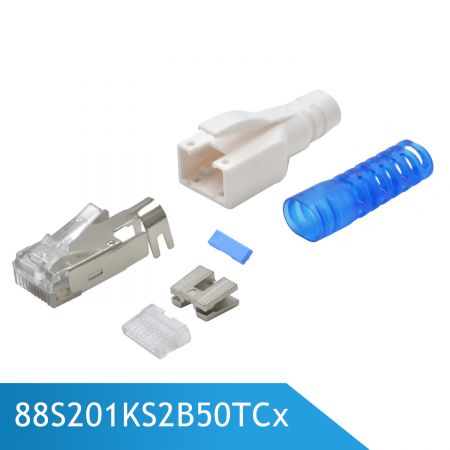 Plug includes Boot w/Icon + Cable SR - Cat 6A shielded modular plugs